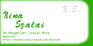 nina szalai business card